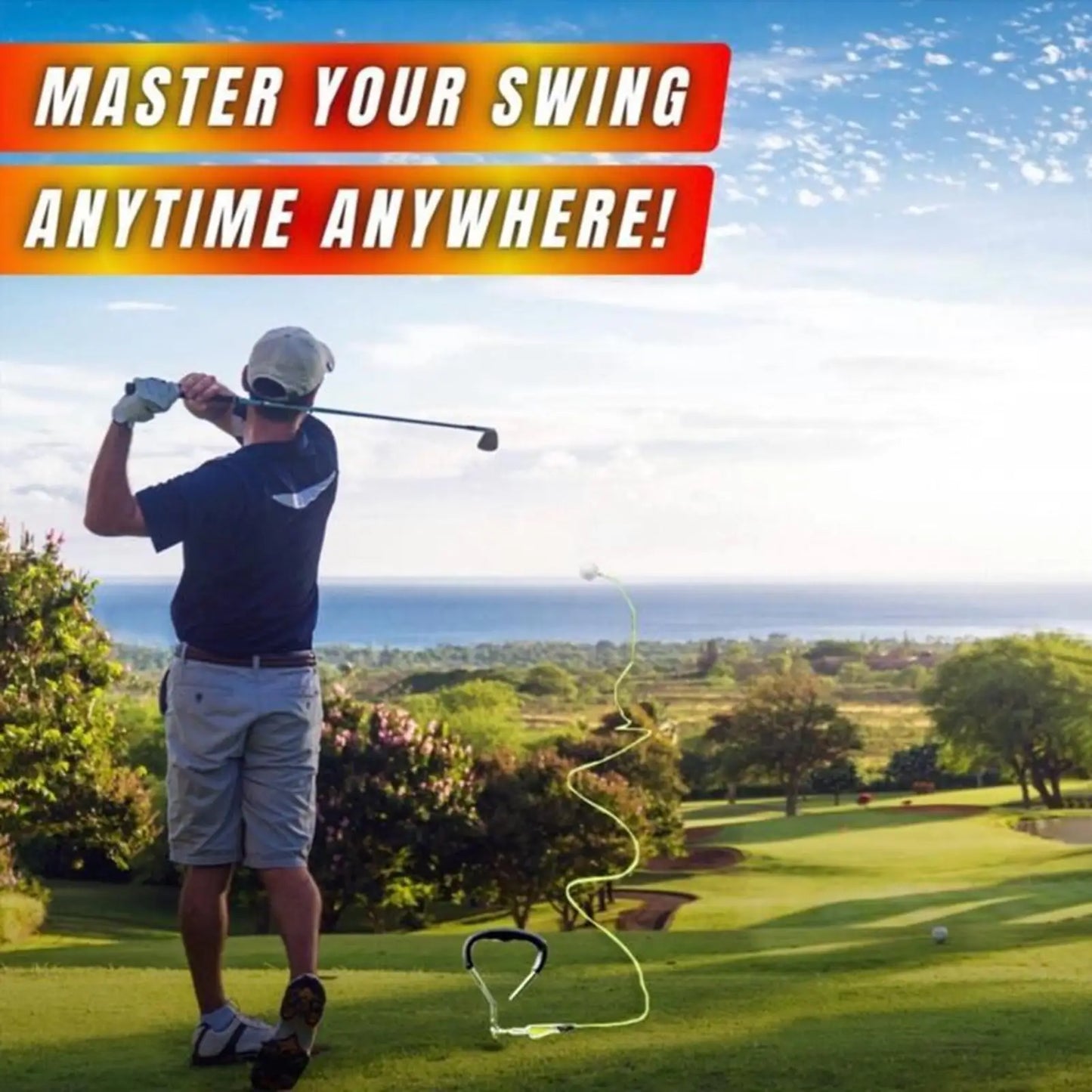 Swing Away - Golf Swing Trainer Ball with 50ft Return Rope