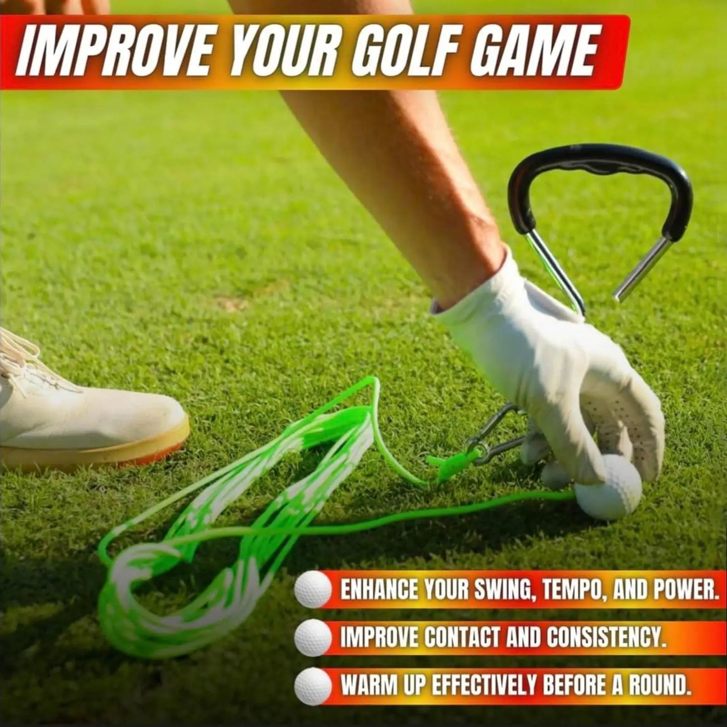 Swing Away - Golf Swing Trainer Ball with 50ft Return Rope